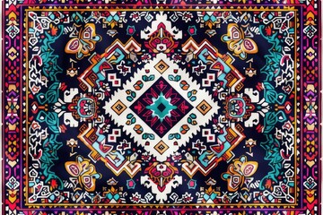 Geometric ethnic oriental pattern traditional Design for background, carpet, wallpaper, clothing, wrapping, Batik, fabric, Vector embroidery style, colorful, indan, mexican. 
