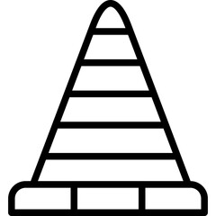 Traffic Cone Vector Line Icon