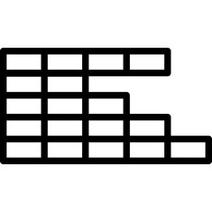 Brick Wall Vector Line Icon