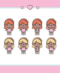 Fototapeta premium Cute chibi girl
