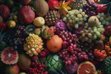 Naklejka na ściany i meble A variety of fresh produce, perfect for healthy eating campaigns