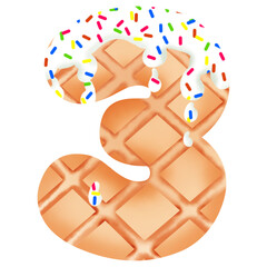 Numbers 0-9 for birthdays,party,waffle dessert Style