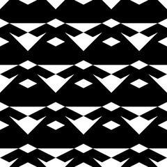 Fototapeta premium Seamless pattern. Forms background. Geometric backdrop. Ethnic motif. Triangles, rhombuses, figures ornament. Simple shapes wallpaper. Digital paper, textile print, web design, abstract. Vector art.