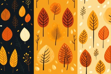 A set of four trees in different colors. Suitable for nature and seasons concepts