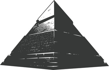 Silhouette ancient egyptian pyramid symbol logo black color only - obrazy, fototapety, plakaty