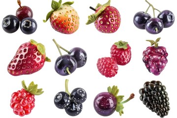Fresh and colorful assortment of berries, perfect for food and health-related projects