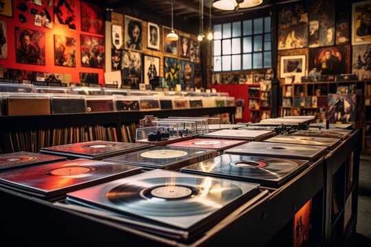 Vinyl record store