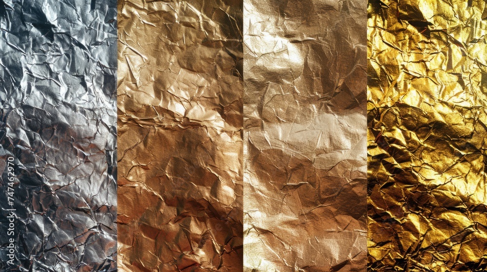 Poster close up of a shiny sheet of foil, perfect for design projects