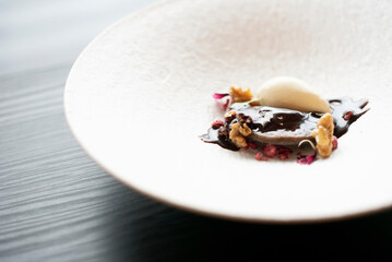 Ice cream dessert with dumpling