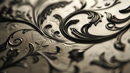 Detailed view of a metal plate with intricate design, suitable for industrial backgrounds