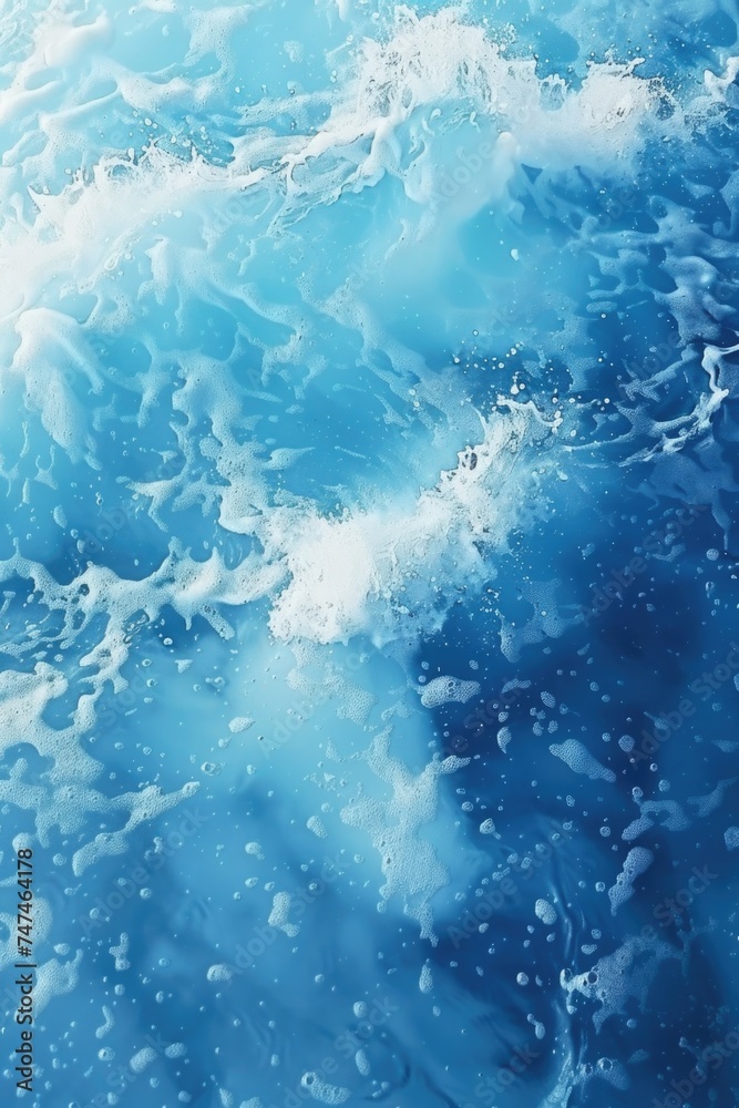 Poster close up view of waves on water surface. suitable for nature or relaxation themes
