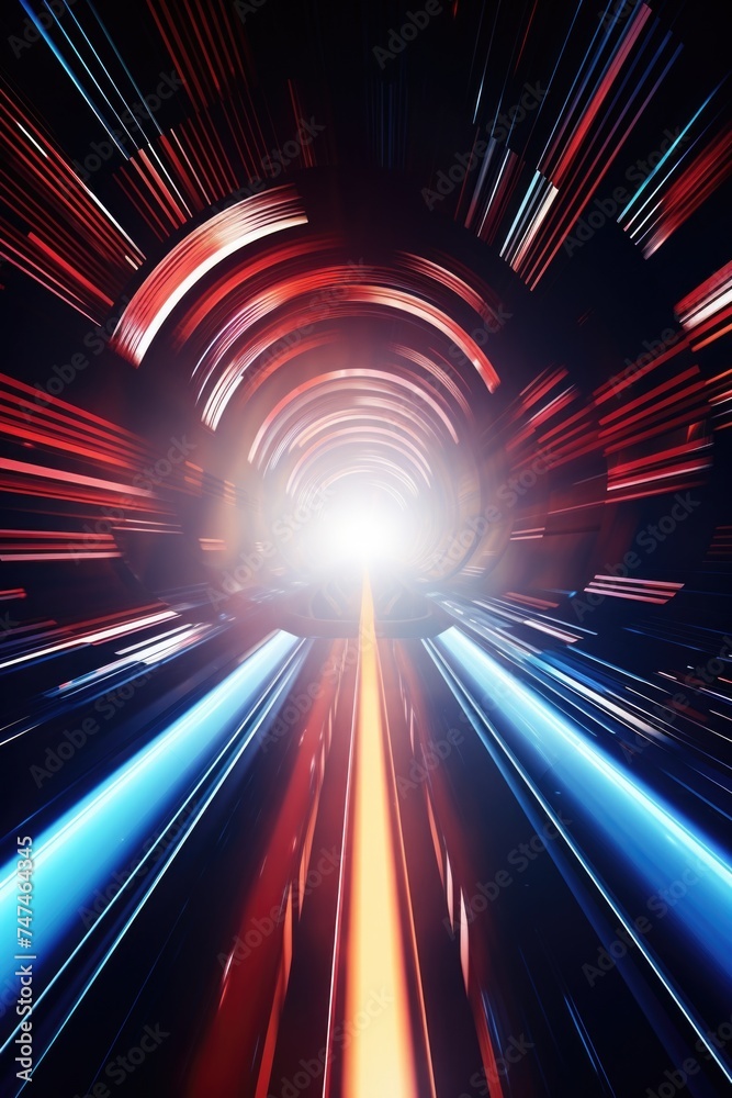 Poster a tunnel with a bright light at the end, symbolizing hope and new beginnings. ideal for concepts of 