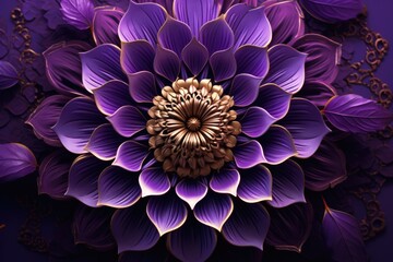 Close-up of a purple flower on a matching purple background. Ideal for botanical and nature designs