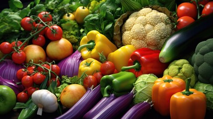 Various fresh vegetables neatly arranged on a wooden table. Ideal for healthy eating concept