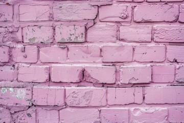 Fototapeta premium Detailed close-up of a pink brick wall, suitable for background use