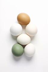 white eggs on a white background empty space