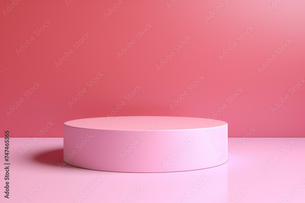 Poster simple white object on a bright pink background, perfect for various design projects