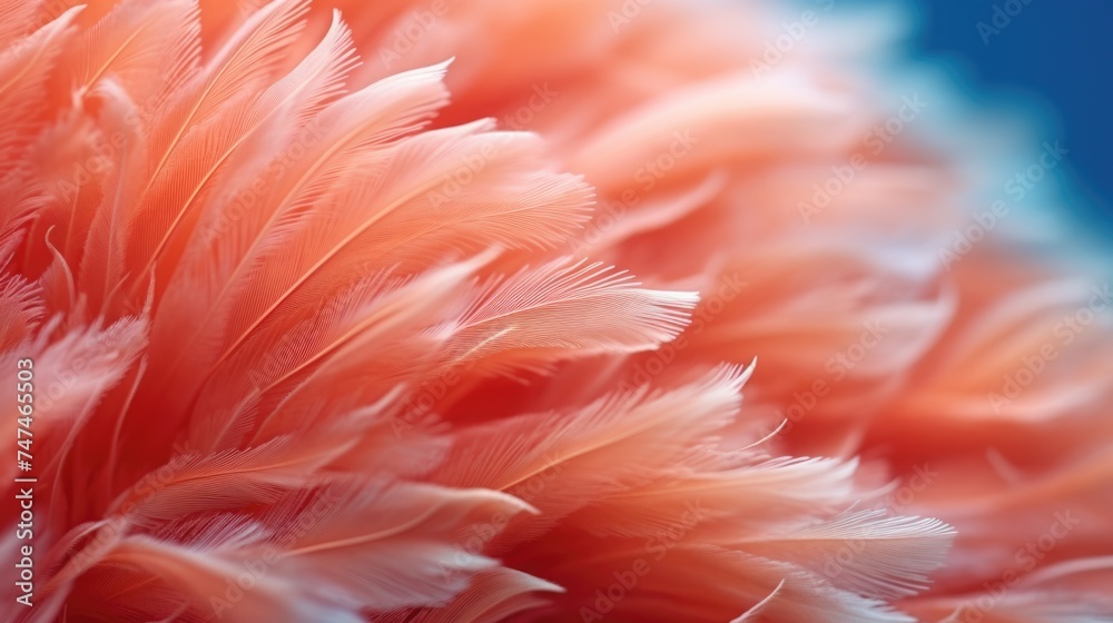 Poster A close up of a bunch of pink feathers. Perfect for adding a soft touch to your design projects