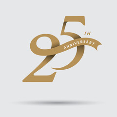 25th anniversary celebration logotype with modern elegant number design