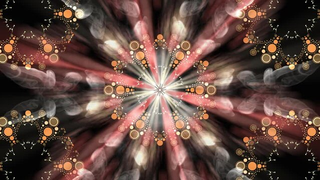 Mandala Background Smoke Reveals Man in Lotus Position Loop