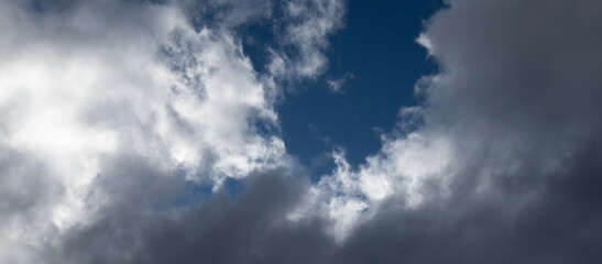 Schnelles Wetter im Februar mit schönen Wolken, wechselhafte Situation
