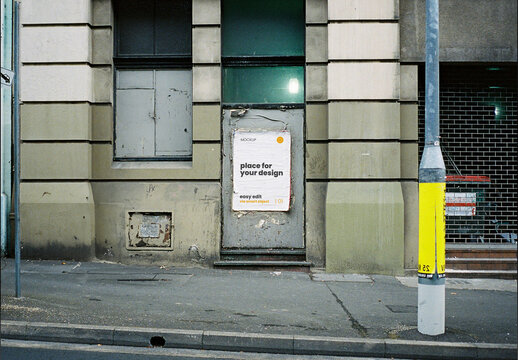 Poster on the Grunge Street Mockup