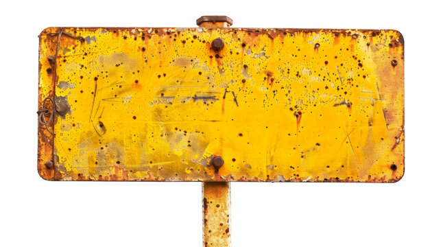 Old Rusty Yellow Street Sign