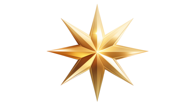 A radiant star isolated on a white background
