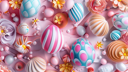 Fototapeta na wymiar seamless pattern with eggs for Easter holiday