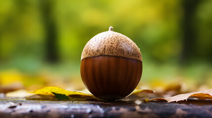 Close-up of a Single Acorn: A Symbol of Growth and Potential