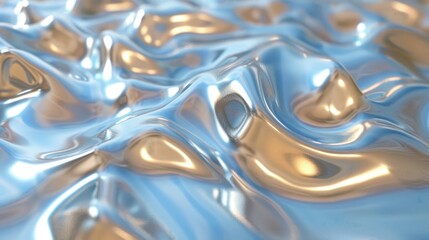 Abstract metallic blue rippled surface with reflections.Tags:
