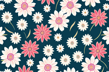 Beautiful Floral background.  Abstract Floral art. Beautiful vintage floral pattern art and design. Abstract flower art illustration. vector illustration. Seamless pattern. Vector flowers pattern. - obrazy, fototapety, plakaty