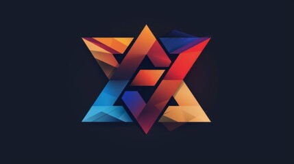  abstract triangle combination vector logo illustration - geometric design element for modern branding and identity concepts