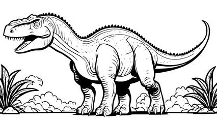 Obraz premium Dinosaur coloring page. Dinosaur Zauropod