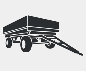 tractor trailer vector icon isolated on white background