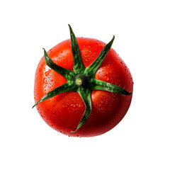 Detailed Close Up of Tomato on White Background