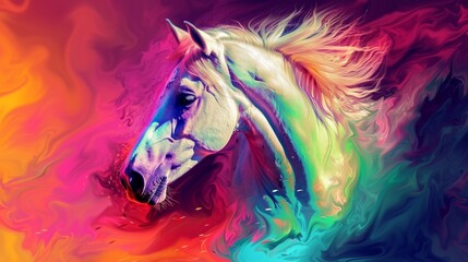 Abstract colorfull horse background