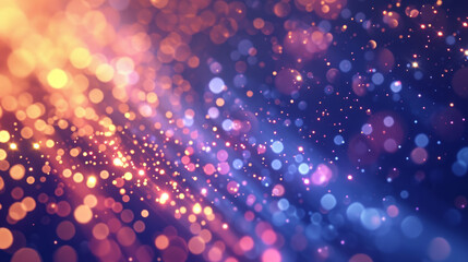 Abstract chaotic sparkling glittering background with color bokeh.