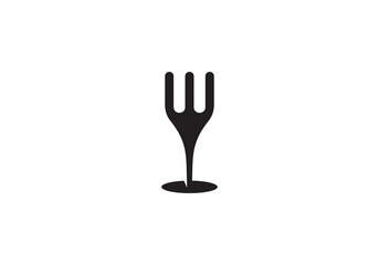 wine glass with fork logo. food and drink, restaurant, symbol icon design
