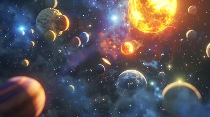 Galaxy Full of Planets and Stars in UHD Style