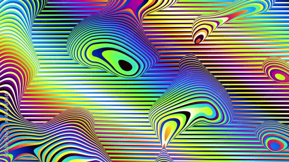 Poster Floating abstract lava bubbles shapes on a abstract background. loop animation