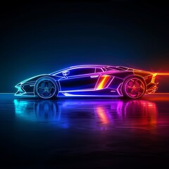 car neon lights on it 