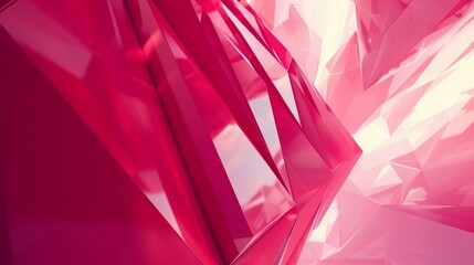 Banner of abstract geometric red and pink polygon background