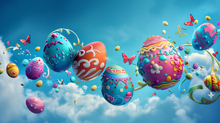 Obraz na płótnie Canvas Illustration banners featuring Easter eggs 