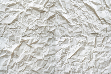 White crumpled paper as a background, space for text.