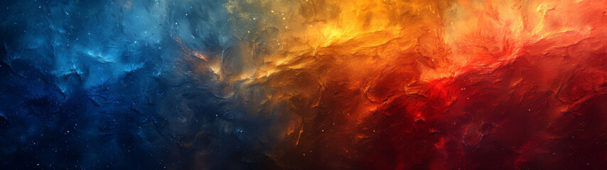 A dynamic and colorful abstract background where warm and cool tones appear to mix fluidly