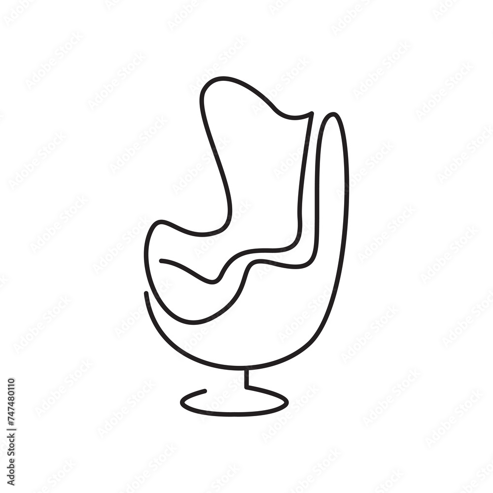 Poster classic sofa line icon logo vector