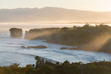 Morgenstimmung am Cape Foulwind, West Coast, Südinsel, Neuseeland, Ozeanien