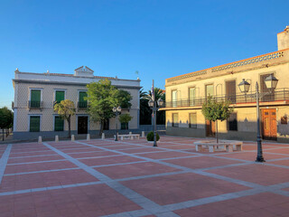 Fototapeta na wymiar Rasillo de la Mancha Square, San Carlos del Valle, Ciudad Real-Spain