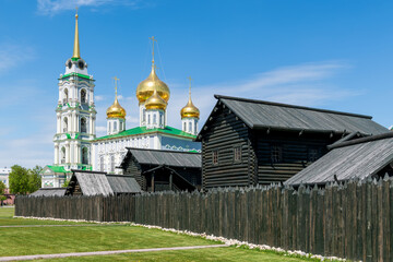 The stone fortress in the center of Tula is the Tula Kremlin. Assumption Cathedral and siege courts...